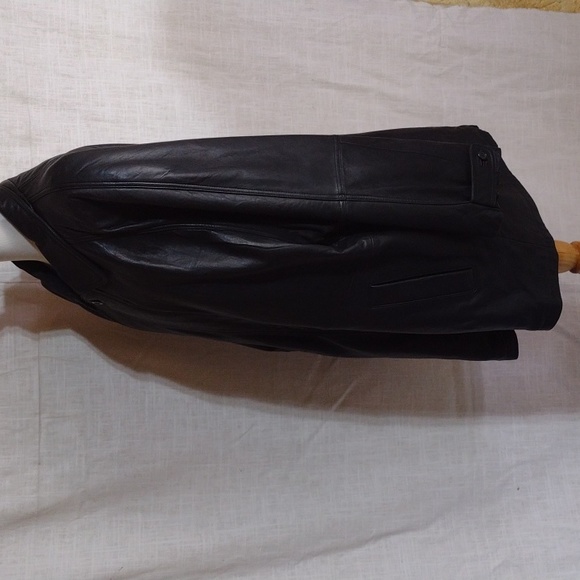 Vintage 80s Couture by J. Park black leather jacket with detachable wool lining - Picture 8 of 14